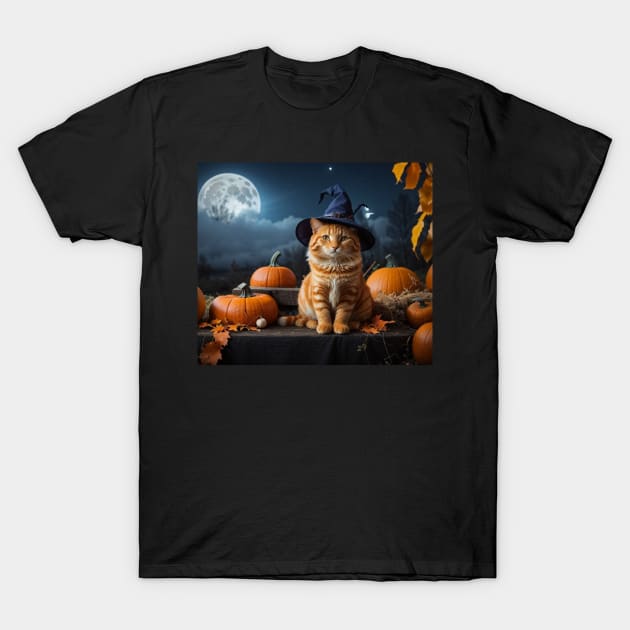 Pretty marmalade  witch cat T-Shirt by Love of animals